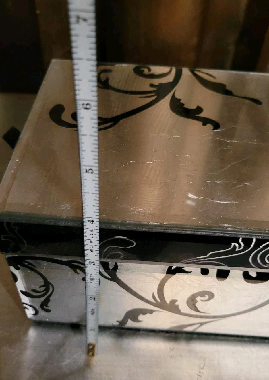 Glass Silverleaf Butterfly Black Swirl Storage Jewelry Box Black Fabric Lined | eBay