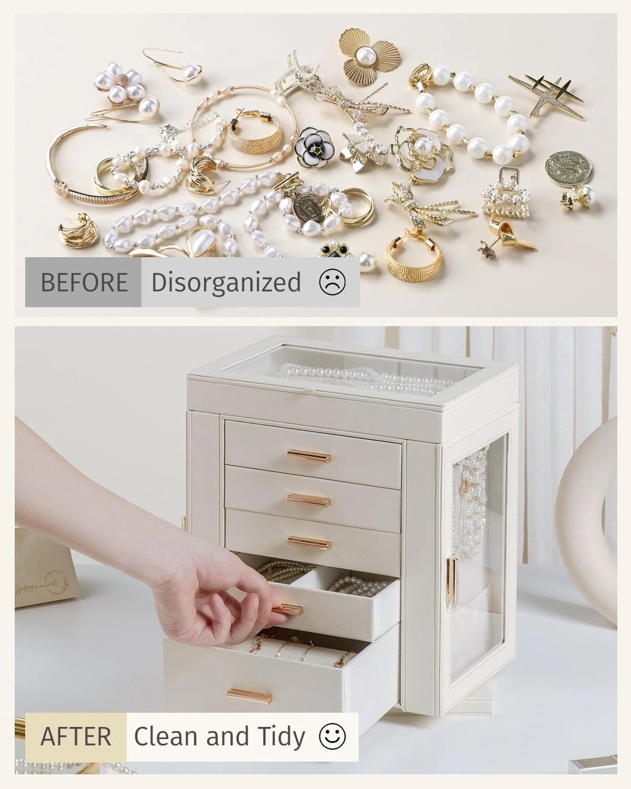 CASEGRACE Jewelry Box 360° Rotating, 6-Tier Organizer Open Design Large Ver | eBay