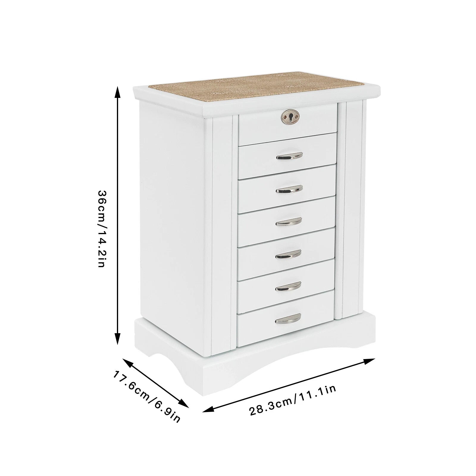 Jewelry Box Jewelry Armoire Cabinet Large Box Jewelry Box Organizer Key Lock Set | eBay