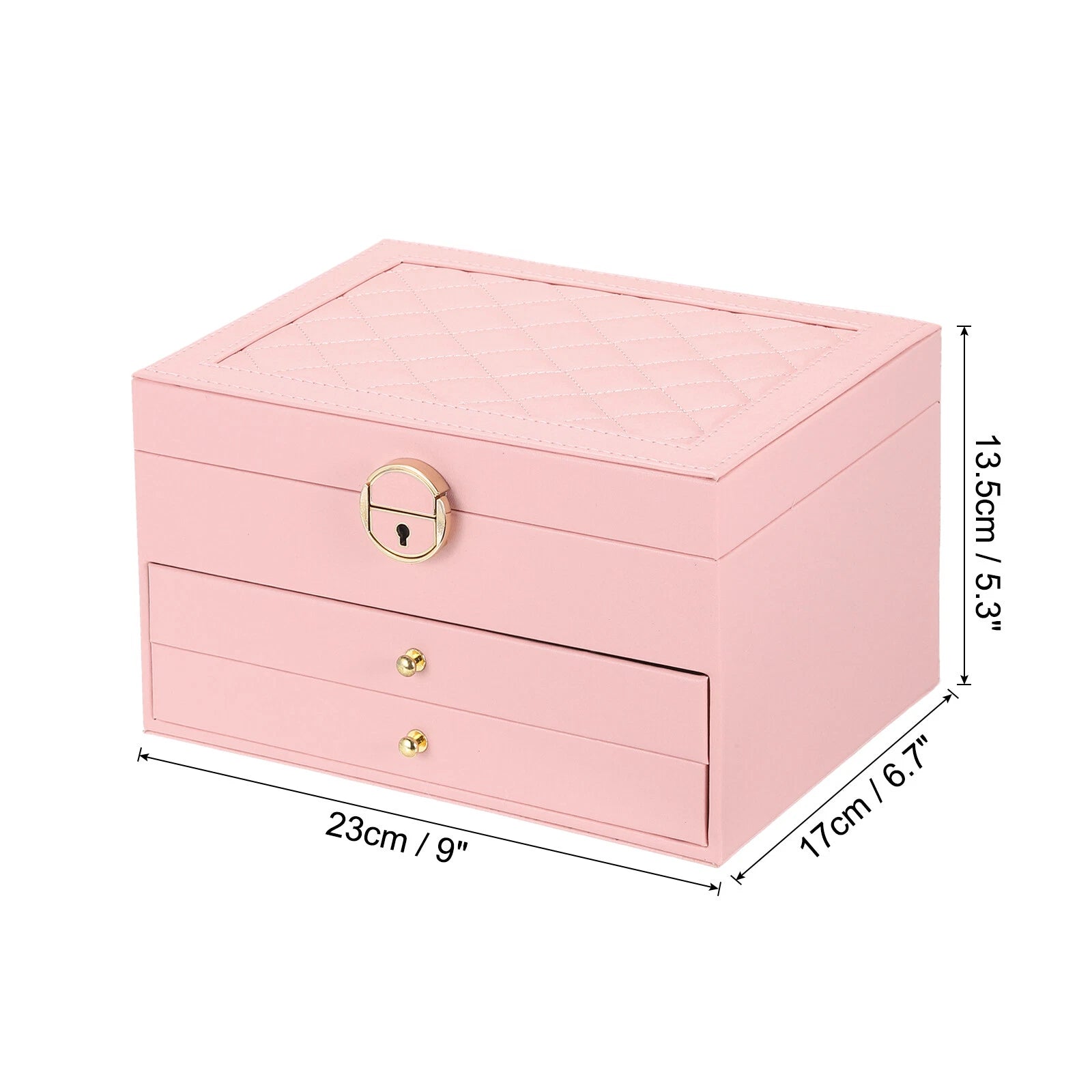 3 Layer Jewelry Box Organizer PU Leather Jewelry Storage Box for Necklace Pink | eBay
