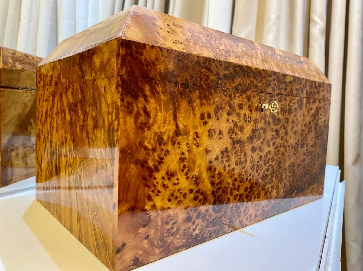 Big jewellery burl thuya Box lockable wooden burl Box organizer with key storage | eBay