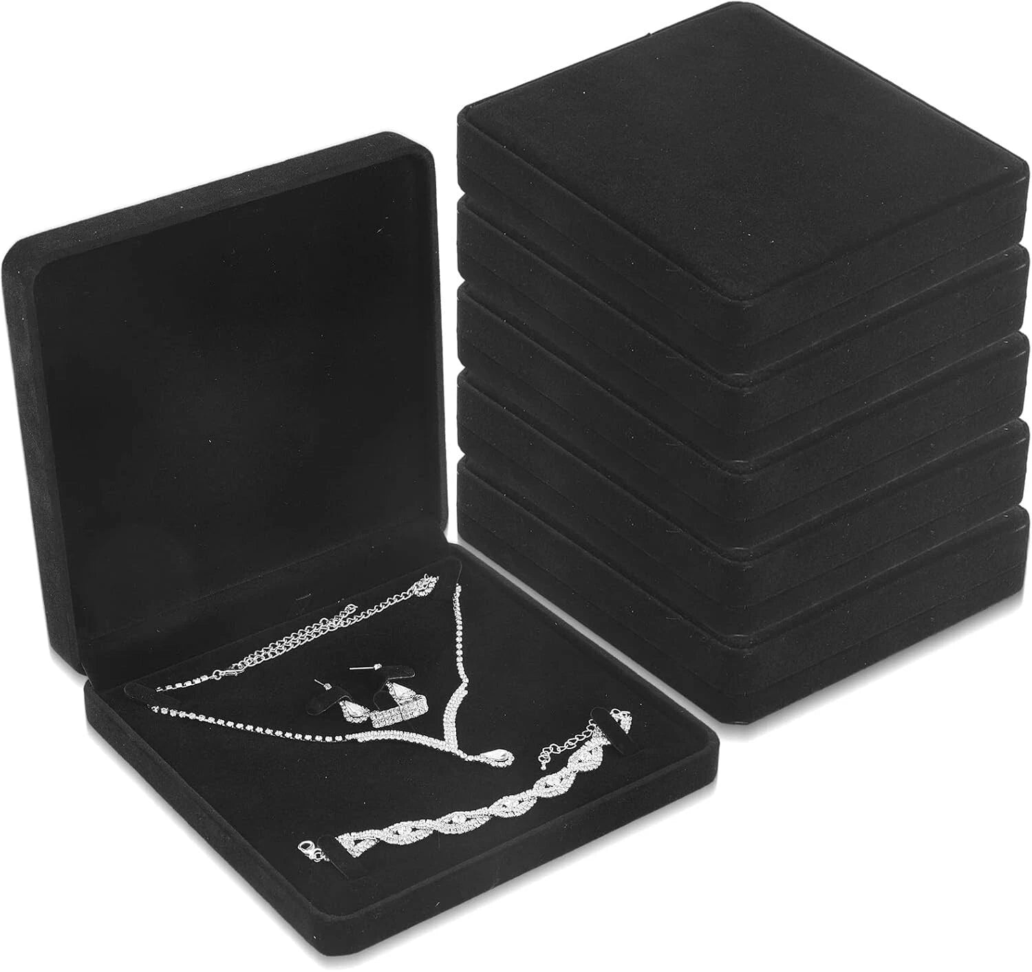 6 Pcs Velvet Jewelry Set Box Jewelry Display Case Earring Ring Bracelet Neckl... | eBay