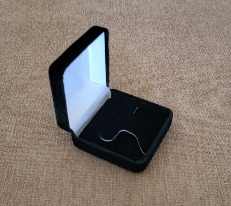 Black Velvet Earring Box Small Jewelry Gift Organizer Display Storage A0E | eBay