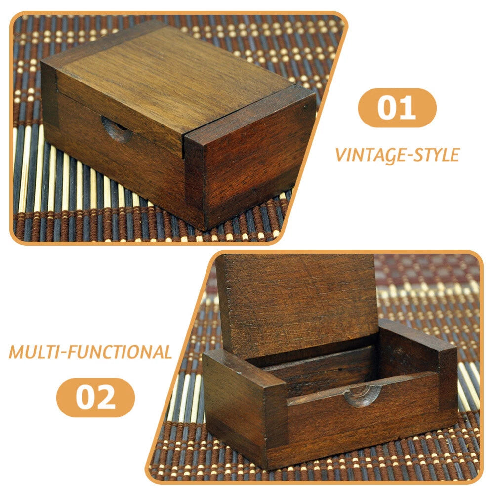 Desktop Organizer Vintage Wooden Jewelry Box Storage Travel Small Cases | eBay