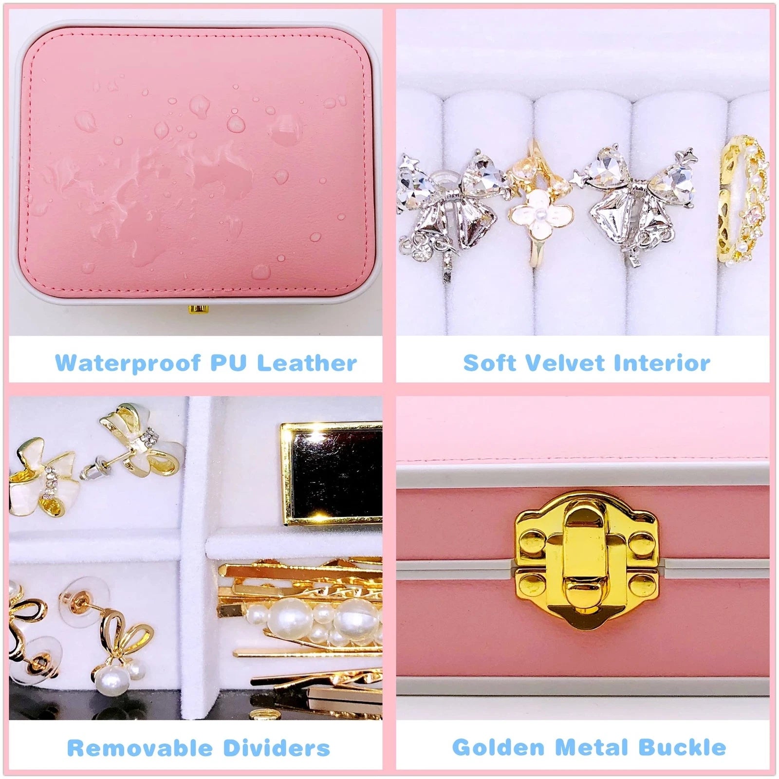 Jewelry Box, Earring Necklace Bracelet Organizer, Travel Jewelry Case with Wa... | eBay