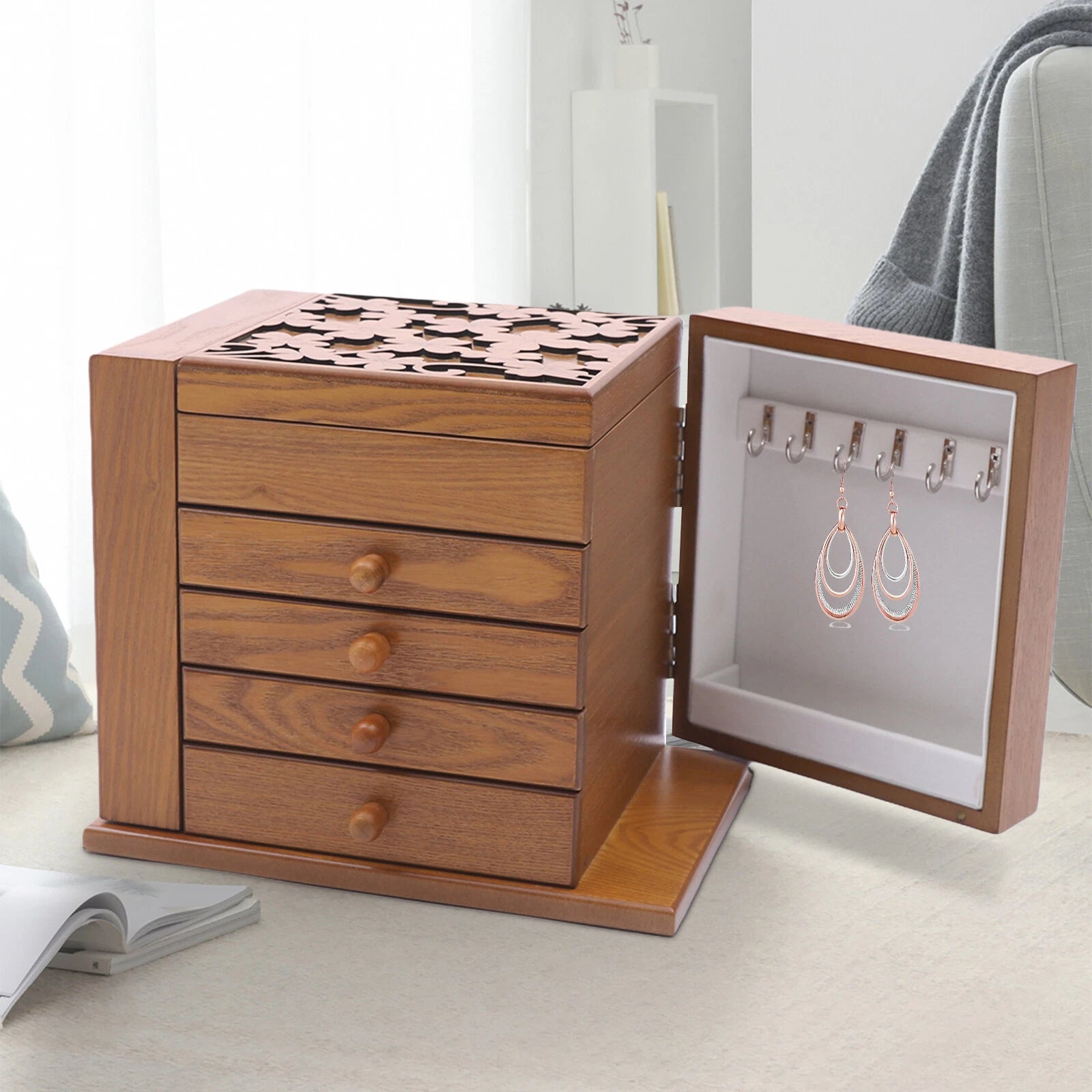 5-Tiers Vintage Jewelry Storage Box Necklace Bracelet Organizer Large Capacity | eBay