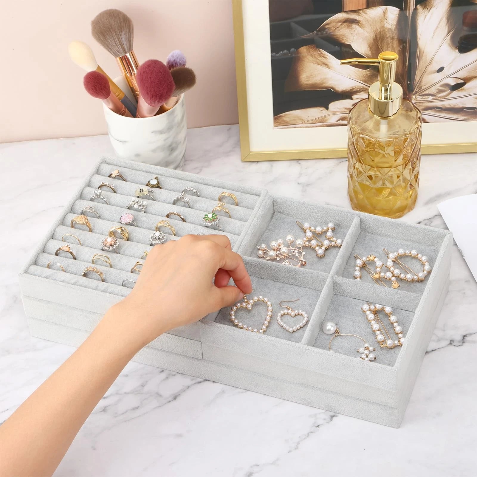 Fixwal Jewelry Organizers and Storage 14in Stackable Jewelry Drawer Organizer... | eBay