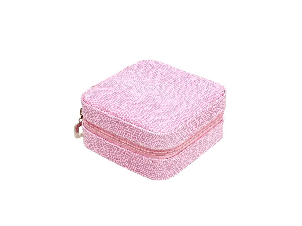 Pink Snakekin Look Portable Travel Jewelry Storage Box | eBay