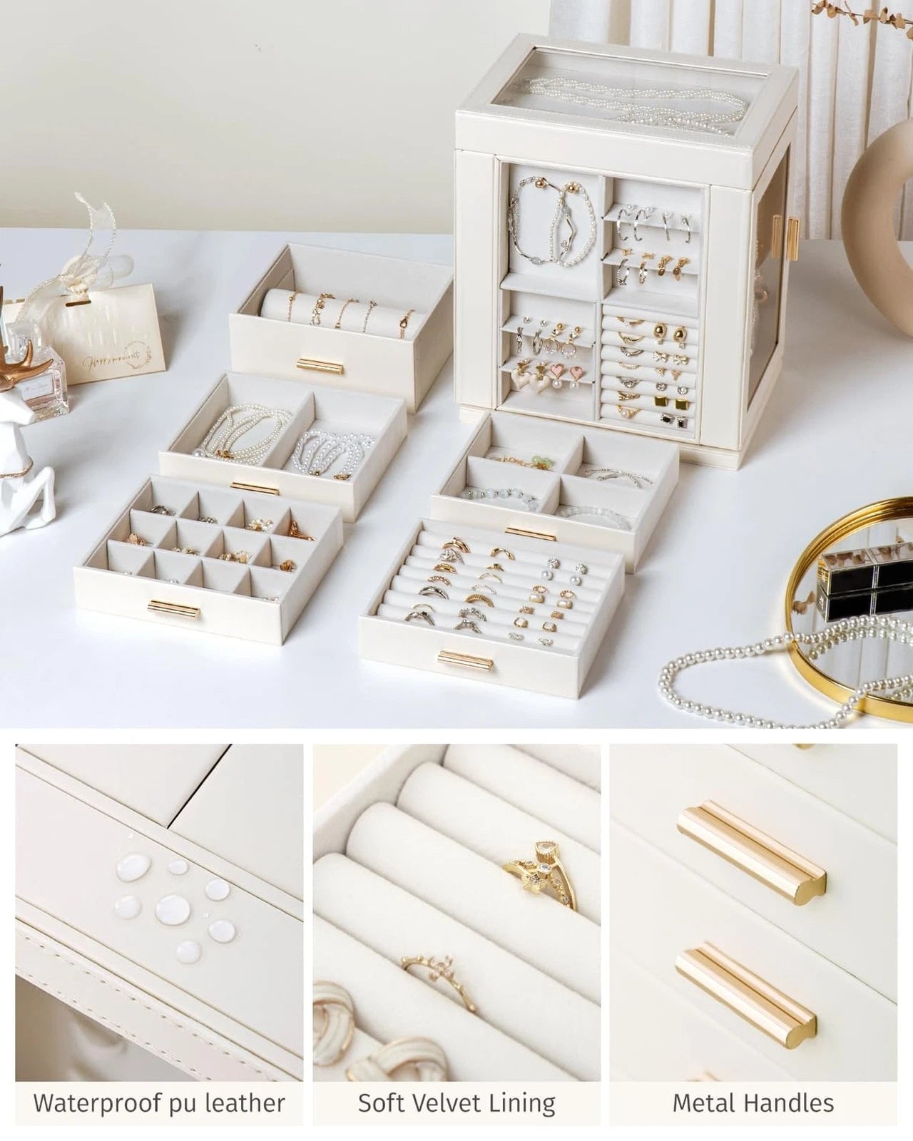 CASEGRACE Jewelry Box 360° Rotating, 6-Tier Organizer Open Design Large Ver | eBay