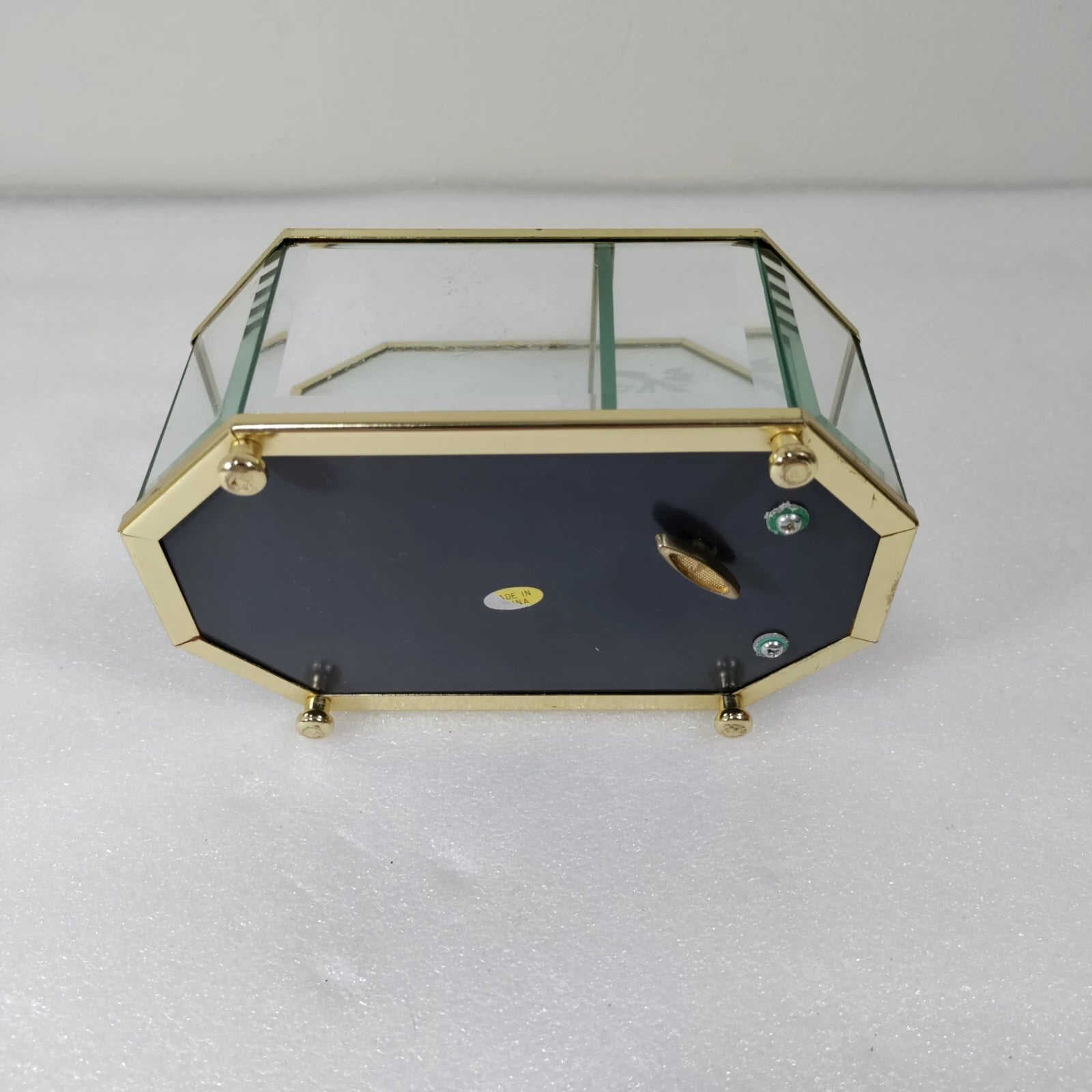 Golden Glass Display Musical Jewelry Box Case with Hinged Top Lid | eBay