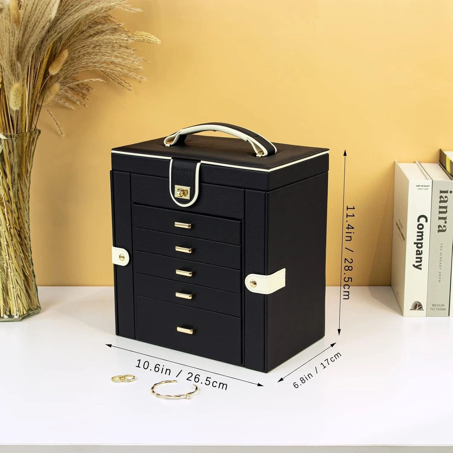 Jewelry Box for Women, 6-Layer Large Jewelry Organizer Box with Mirror & 5 Drawe | eBay