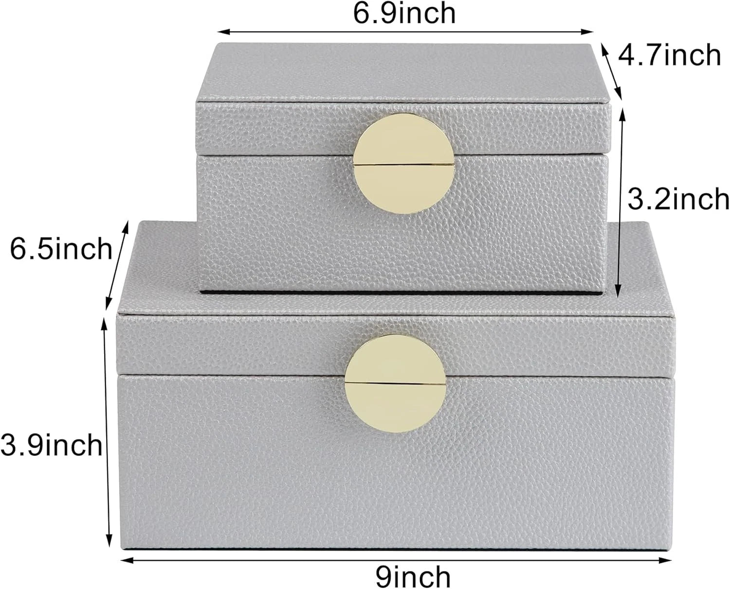 Faux Leather Jewelry Box with Gold Hardware Accents Decorative Box Storage | eBay