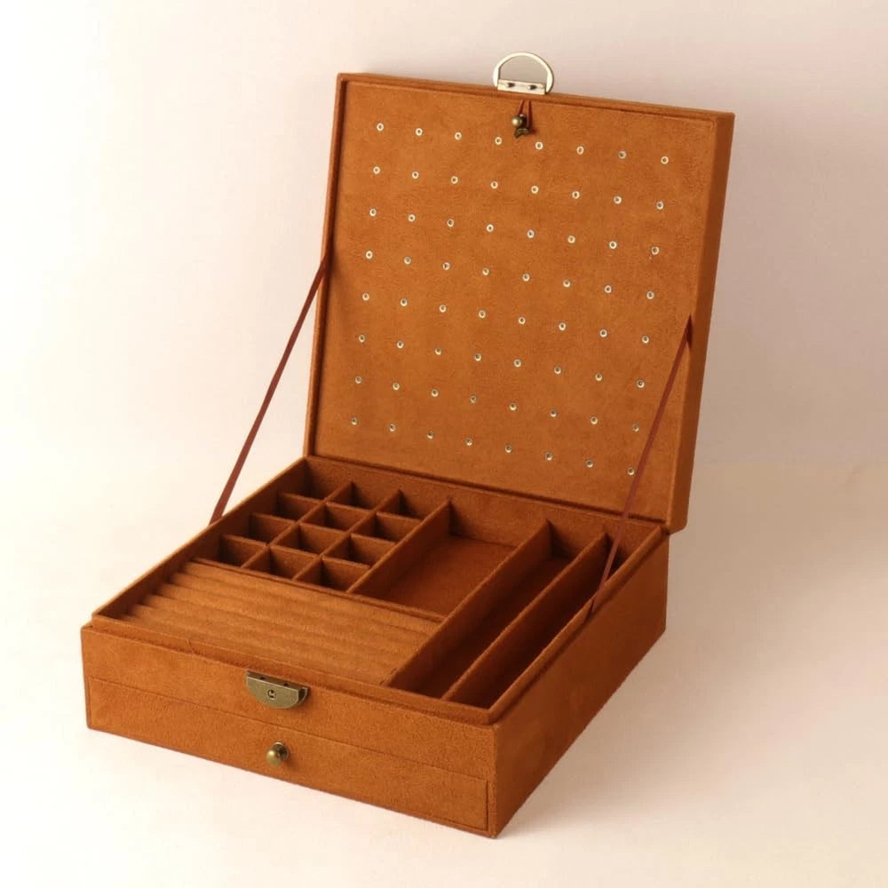 GYJOYERO Women Jewelry Box Lockable 3 Layers Large Jewelry Organizer Storage | eBay