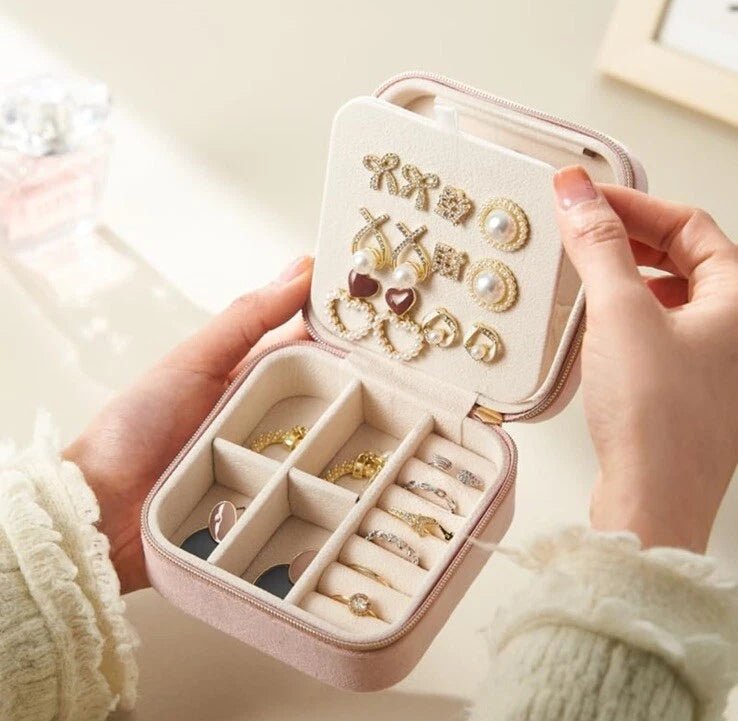 EXUBERTREE Plush Velvet Travel Jewelry Storage Box (pink Color) | eBay