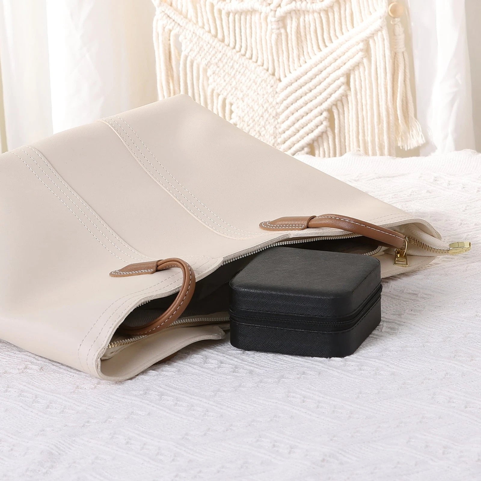 Jewelry Boxes Mini Portable PU Leather Jewelry Organizer Storage Display Black | eBay