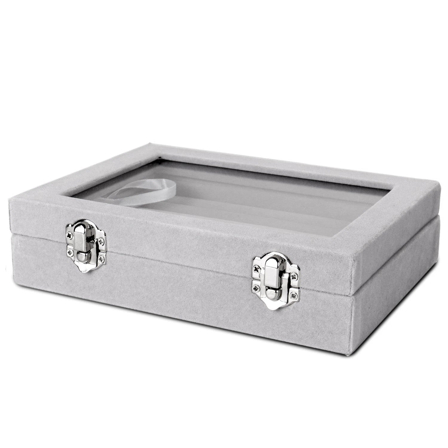 7 Slots Velvet Jewelry Earring Storage Box With Transparent Lid Jewelry | eBay