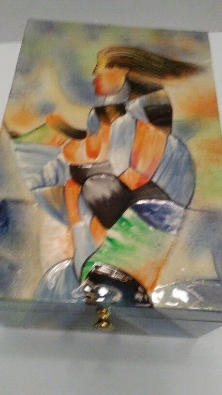 Art Deco Acrylic 3D Wooden Jewelry/Storage Box- Unique | eBay