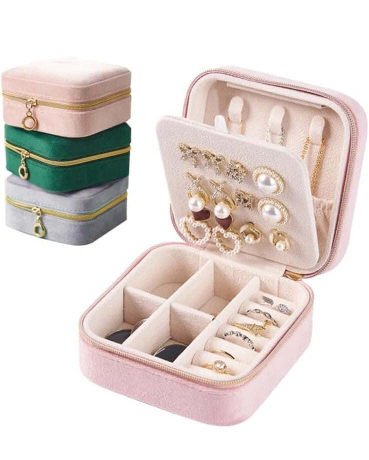EXUBERTREE Plush Velvet Travel Jewelry Storage Box (pink Color) | eBay