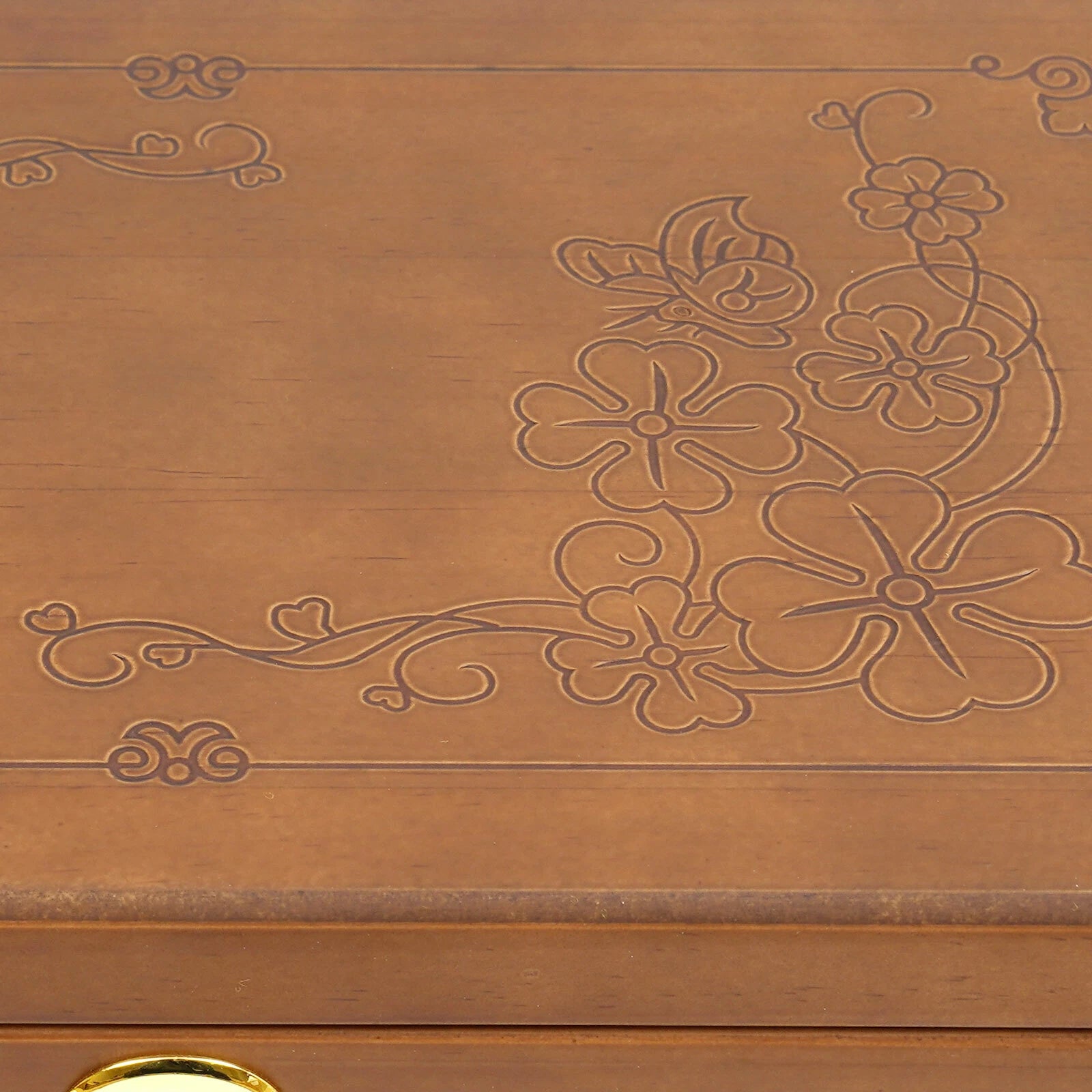 6 Layers Jewelry Box w/ Lock + Mirror Four-Leaf Carved Top Velvet Cabinet Case | eBay