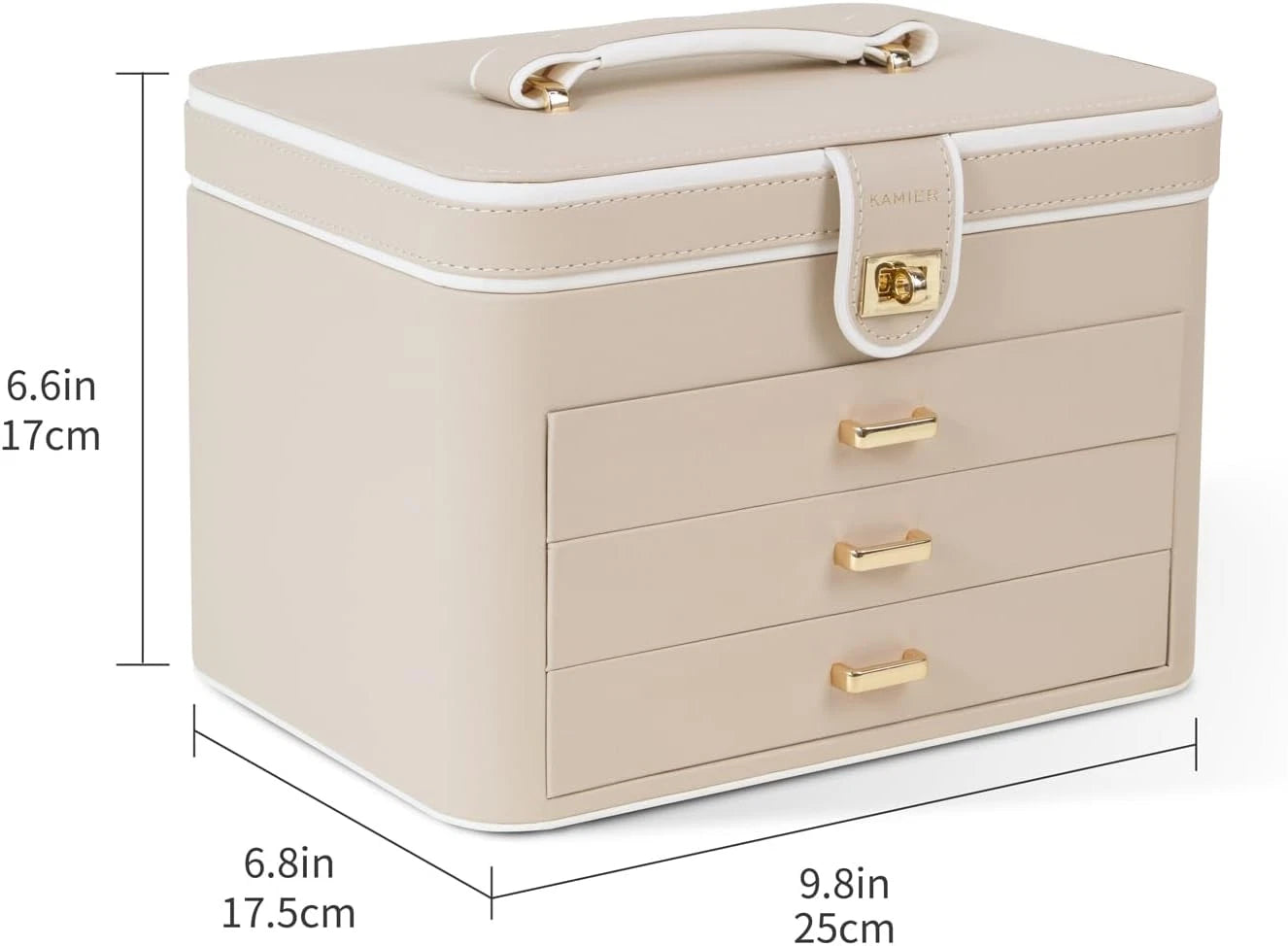 Jewelry Organizer Box, 4 Layer Jewelry Organizer with Mirror, 3 Drawers, Large J | eBay