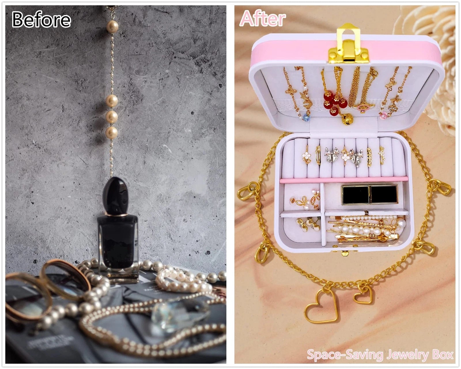 Jewelry Box, Earring Necklace Bracelet Organizer, Travel Jewelry Case with Wa... | eBay