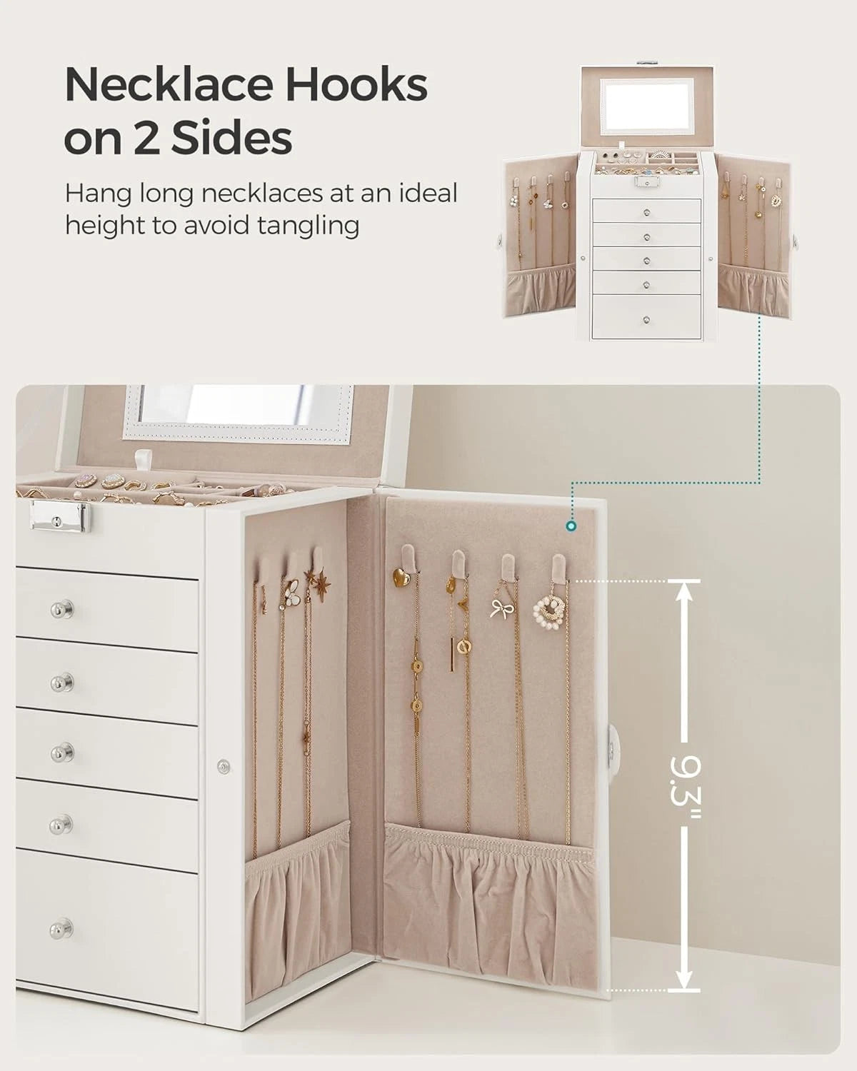 6 Tier Jewelry Box, Jewelry Storage Organizer with 5 Drawers | eBay