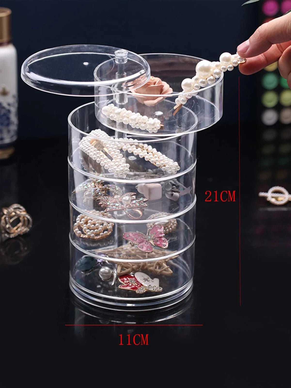 1pc Stylish & Large Capacity 3/4/5 Layers Rotating Jewelry Storage Box For | eBay