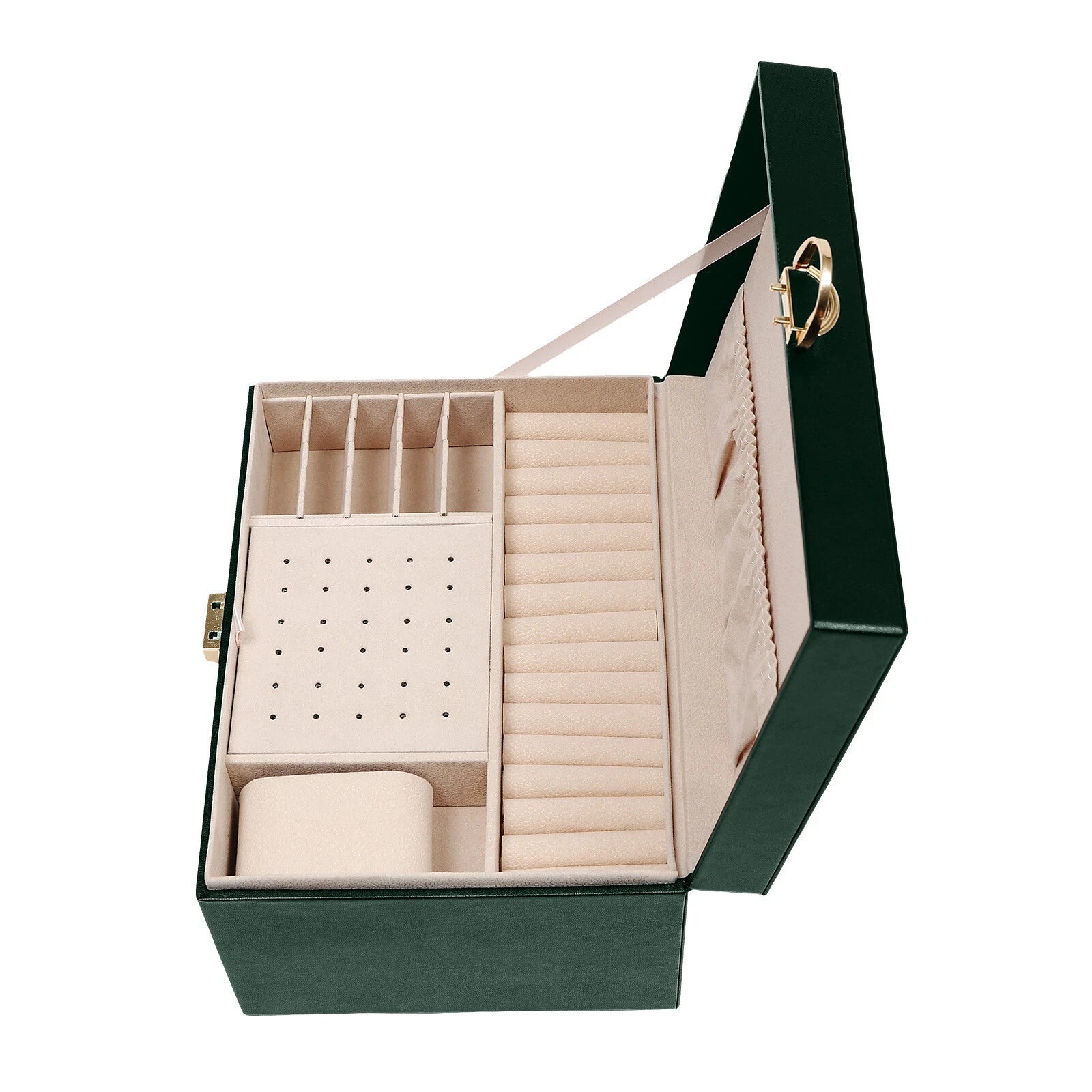3-Tier 9*6.7*5.3" Green PU Jewelry Organizer Watch Holder Display Case W/ Drawer | eBay