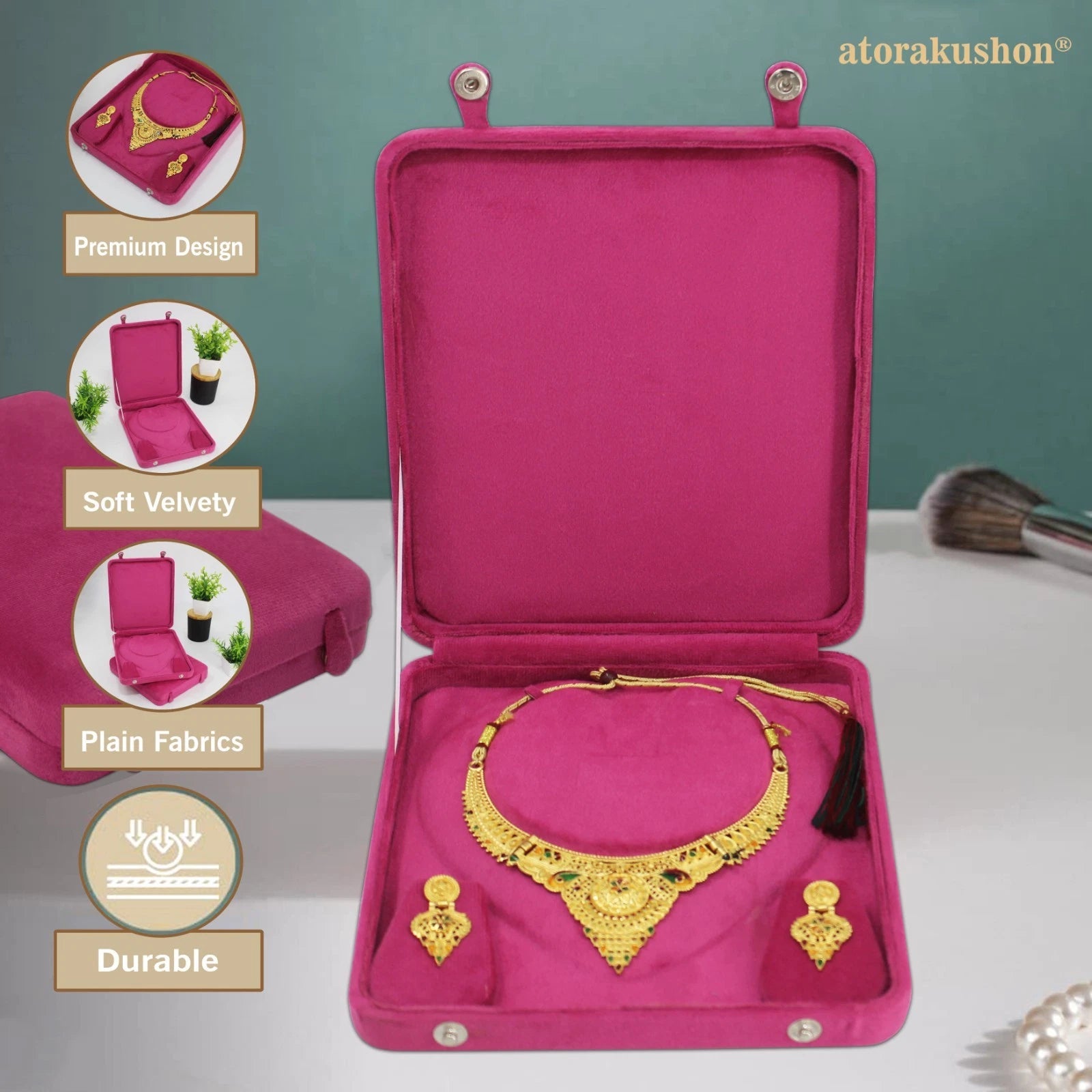 2 Jewelry Necklace Pendant Ring Earring Storage Organizer Locker Box Velvet Case | eBay