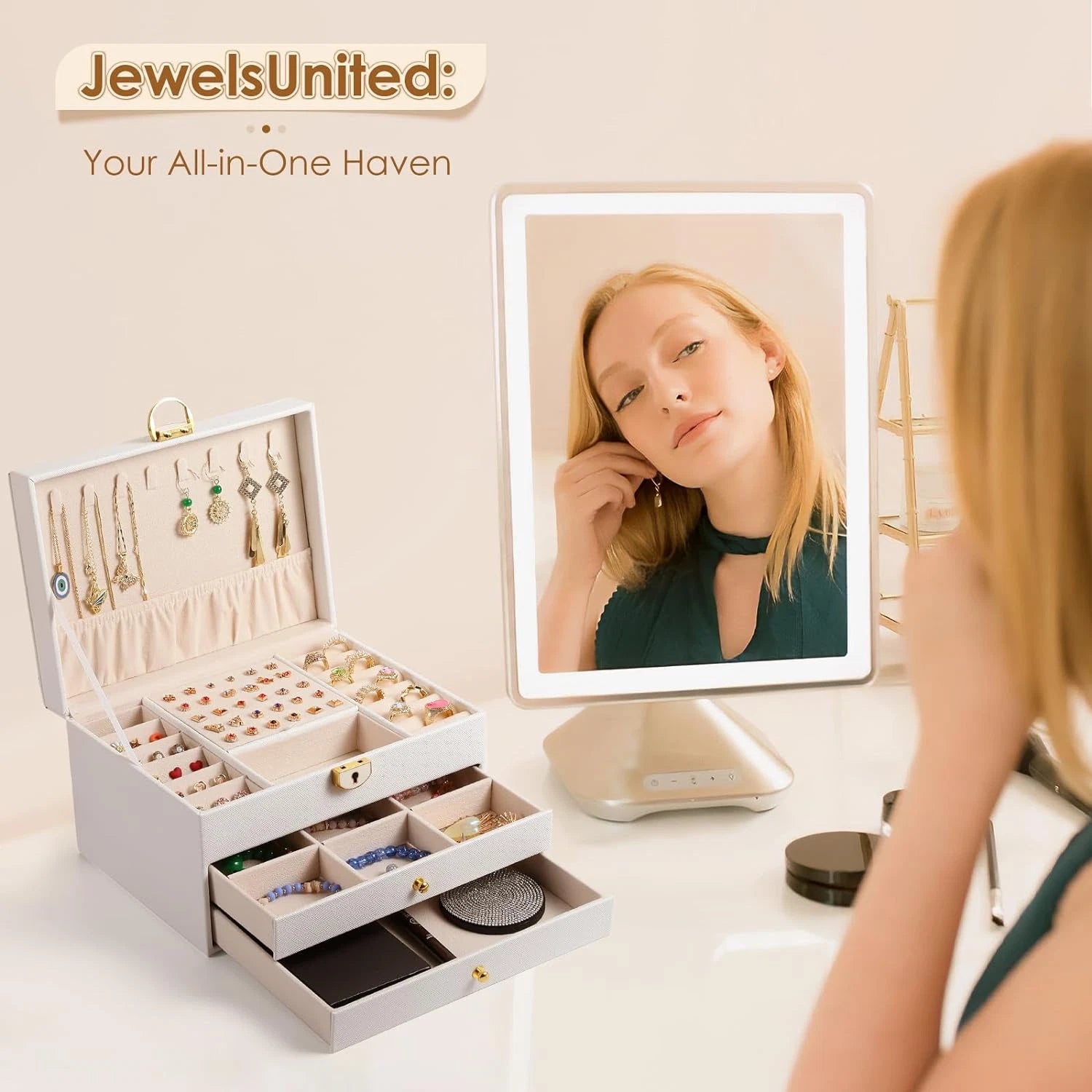 3 Layer Jewelry Box Holder Organizer Jewelry Organizer Drawer, Large Boxes | eBay