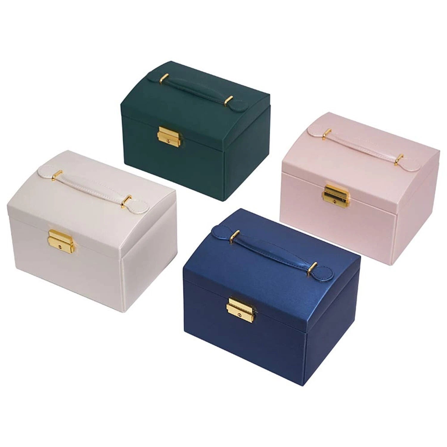 Jewelry Box with 2 Drawers,Lockable Jewelry Organizer for Women Pink | eBay