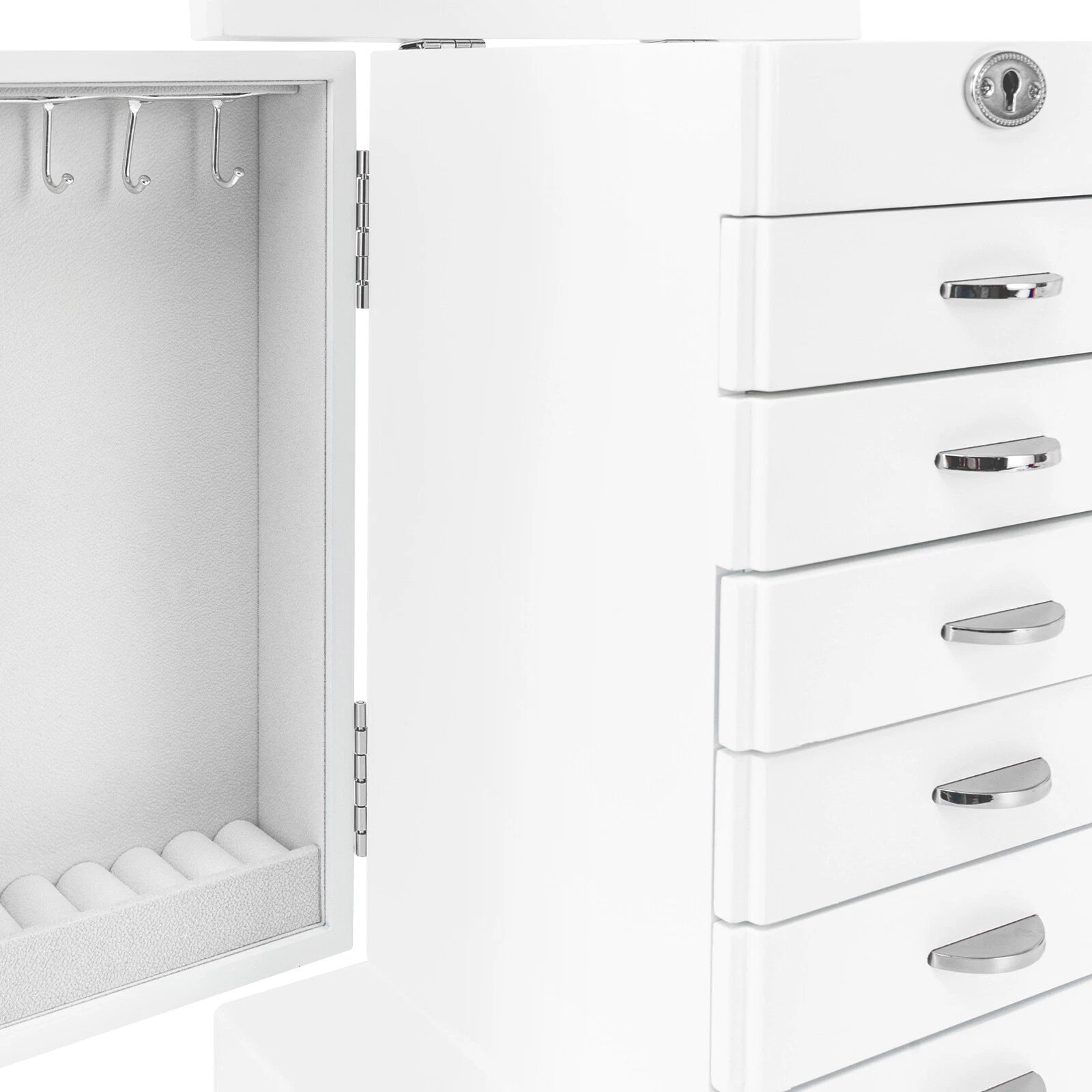 Jewelry Box Jewelry Armoire Cabinet Large Box Jewelry Box Organizer Key Lock Set | eBay