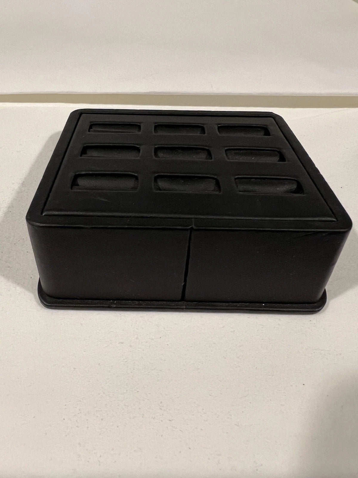 Black Leather 9 Ring Tray Jewelry Display | eBay