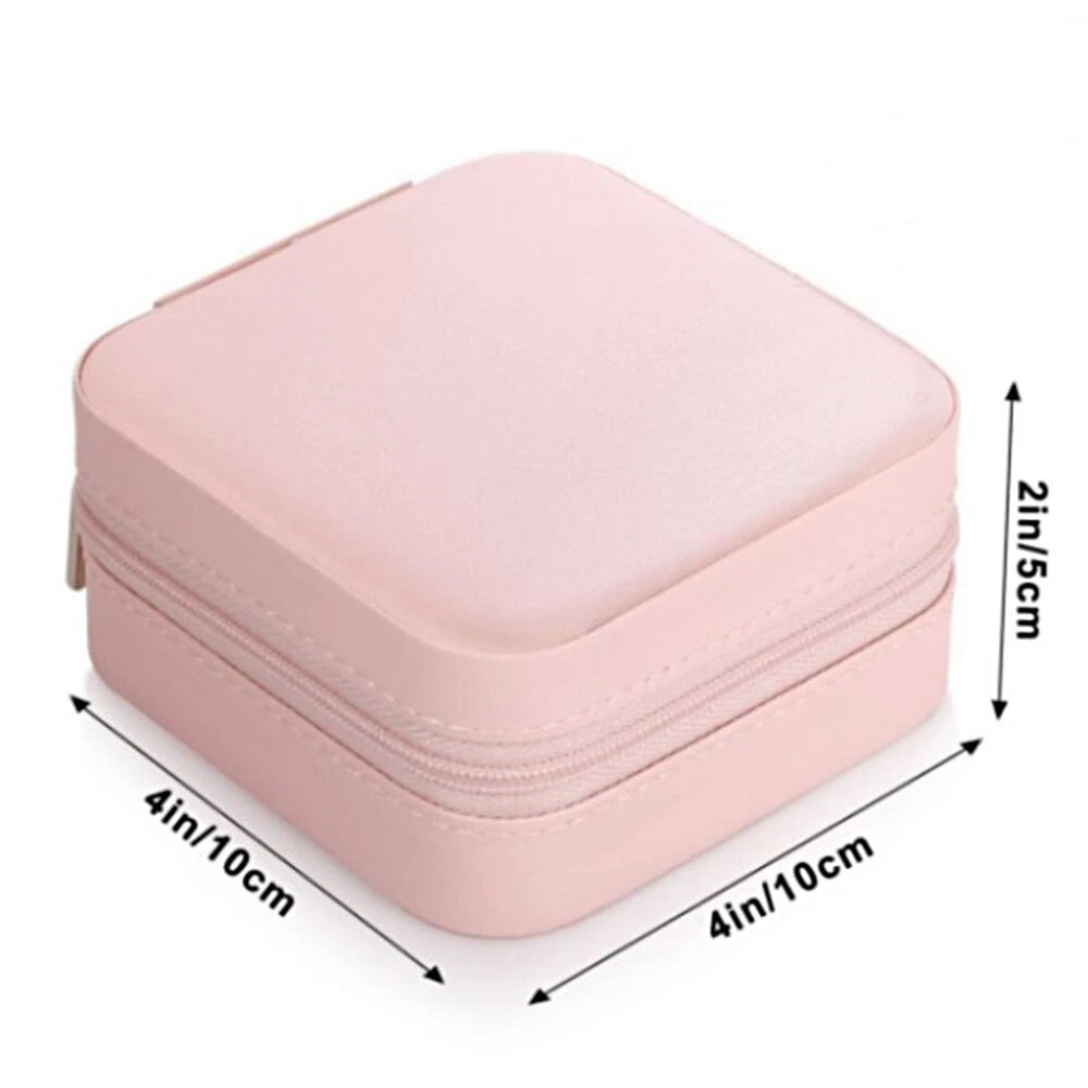 Exquisite Craftsmanship Fashion Portable Leather Jewelry Storage Box with Mirror | eBay