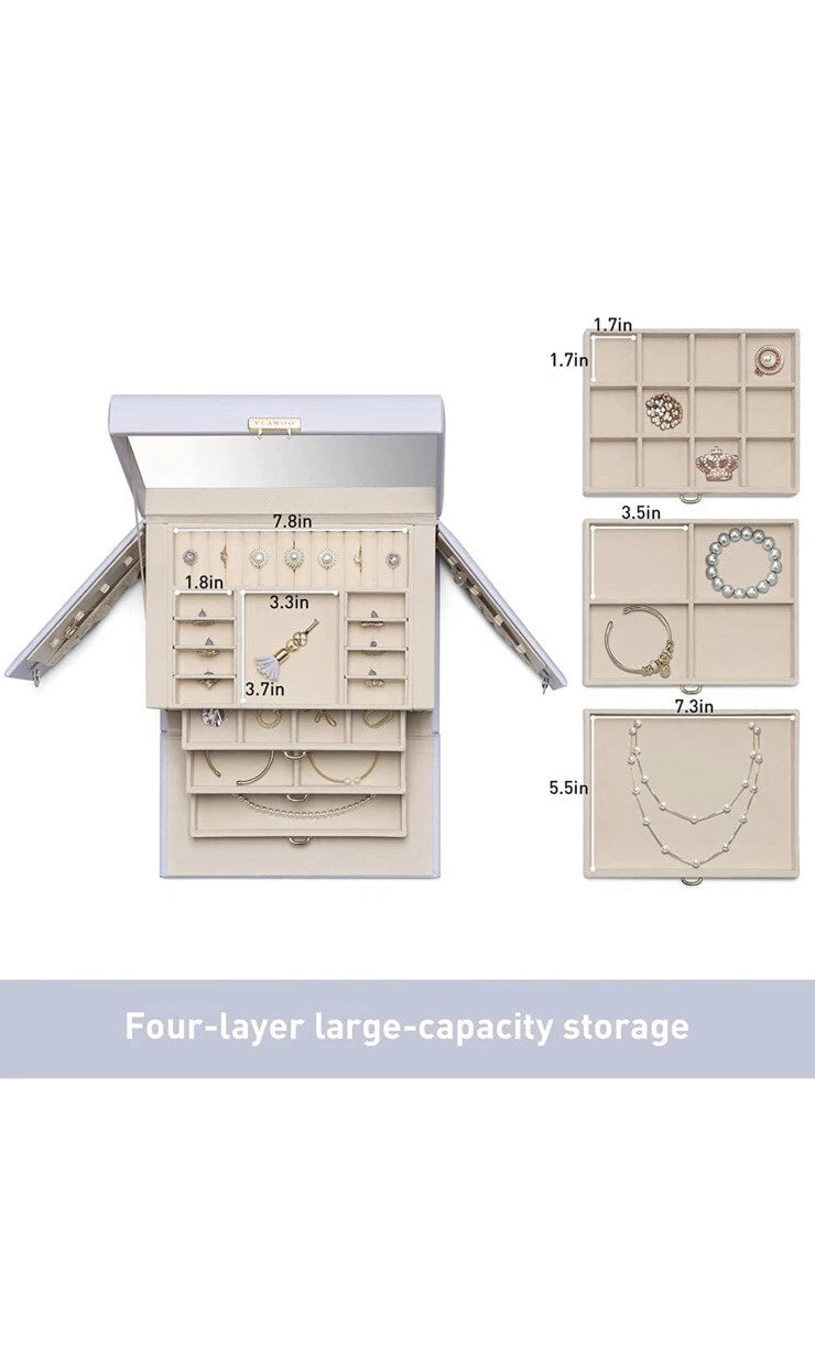 Blando Vlando Velvet Jewelry Organizer. Large Leather Jewelry Storage Box. | eBay