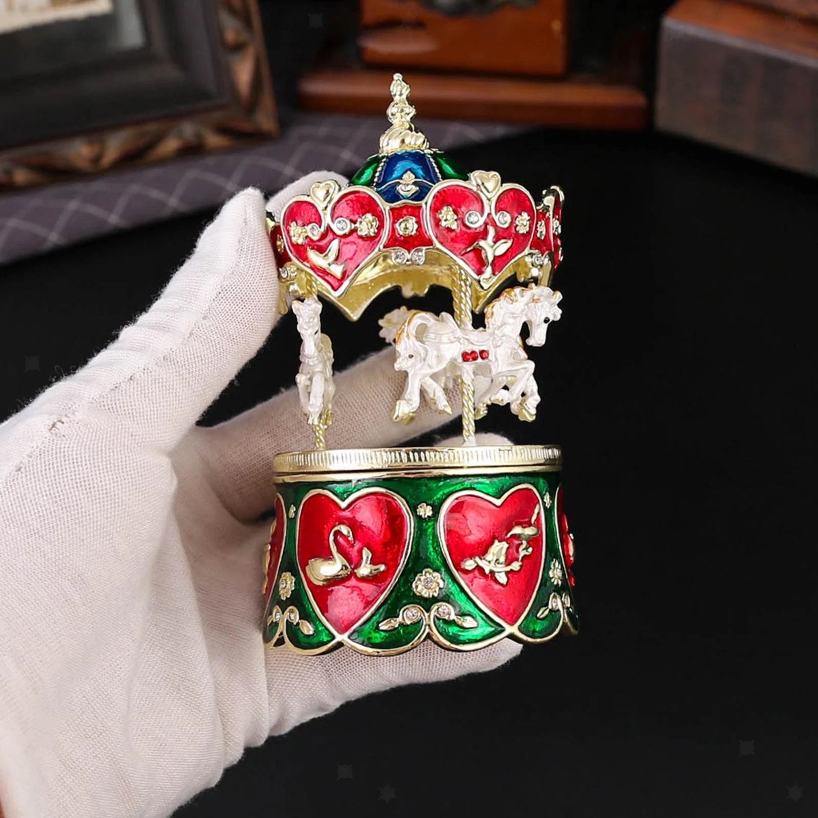 Carousel Trinket Box Souvenir Jewelry Storage Box for Rings Bracelets Small | eBay