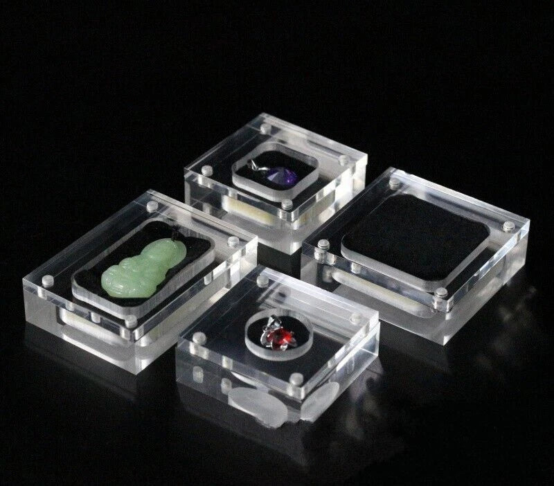 Acrylic Jewelry Storage Box Gemstone Ring Display Case Holder Container Organize | eBay