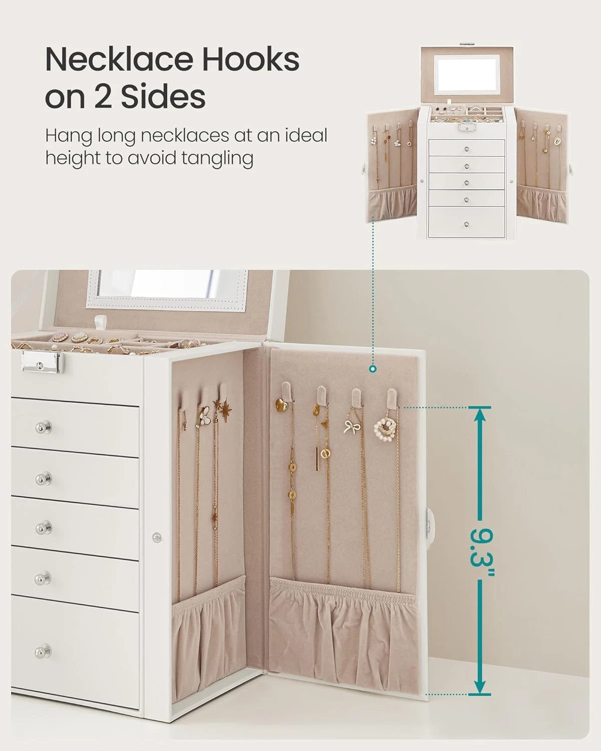 6 Tier Jewelry Box, Jewelry Storage Organizer with 5 Drawers, Large Storage Capa | eBay