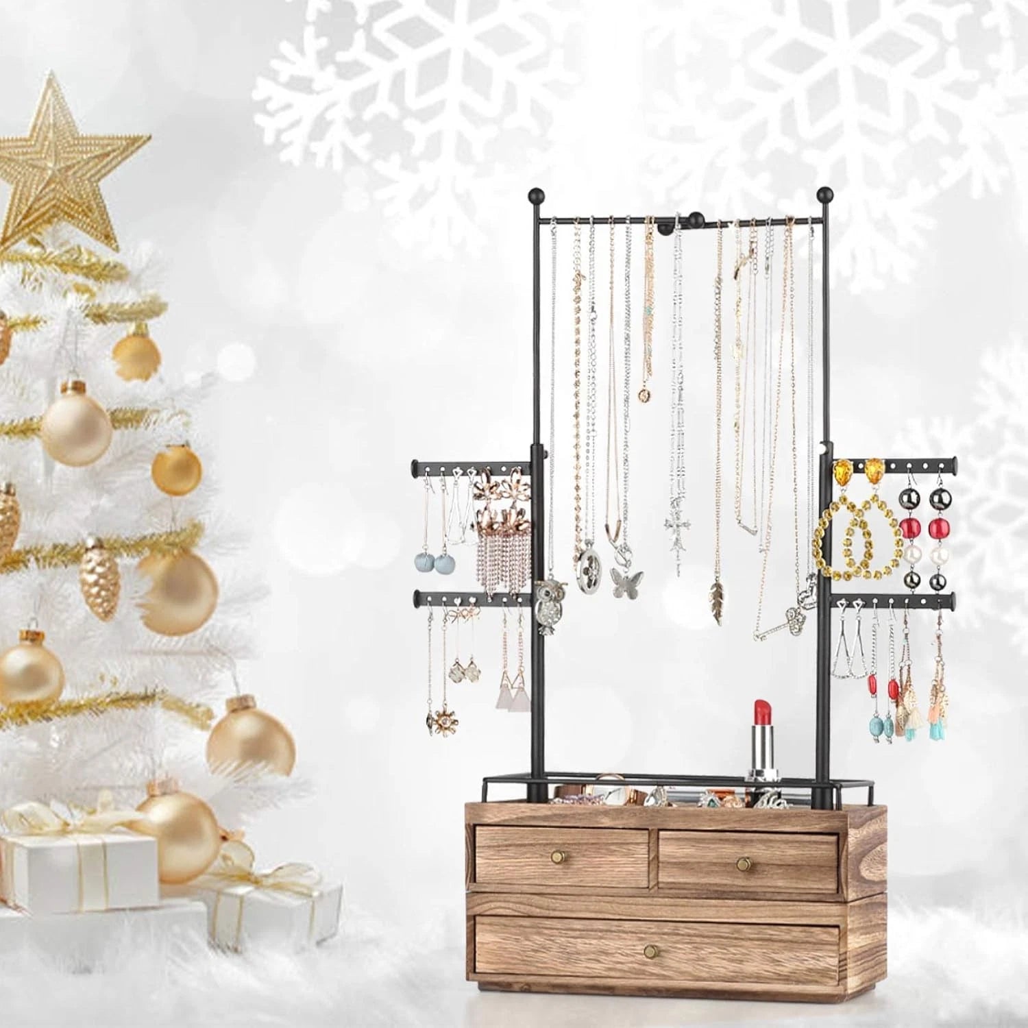 Jewelry Drawer Storage Box with 6 Tier Jewelry Tree Stand, Jewelry Display | eBay