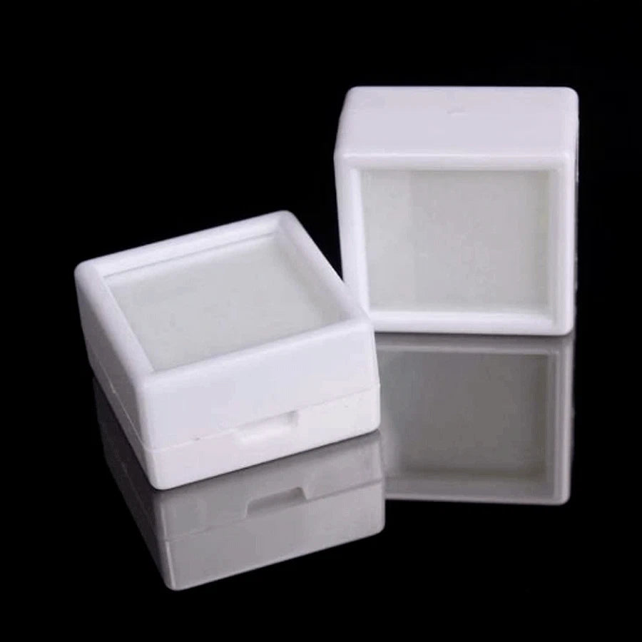 20 Pcs 3cmx3cm Wholesale Gemstones & Diamonds White Plastic Display Storage Box | eBay