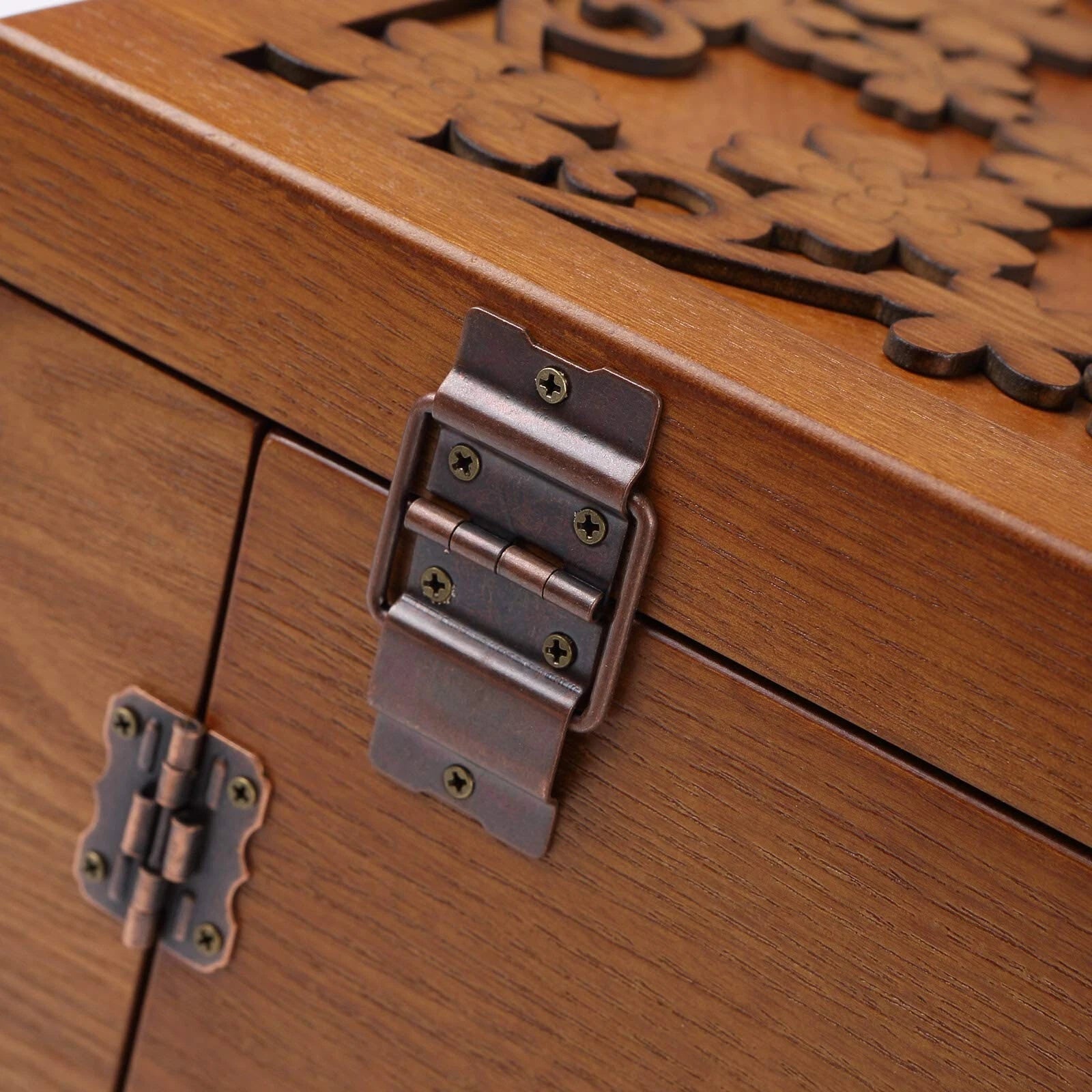 Changsuo Wooden Jewelry Box for Women, Solid Wood Organizer with Combo Lock f... | eBay