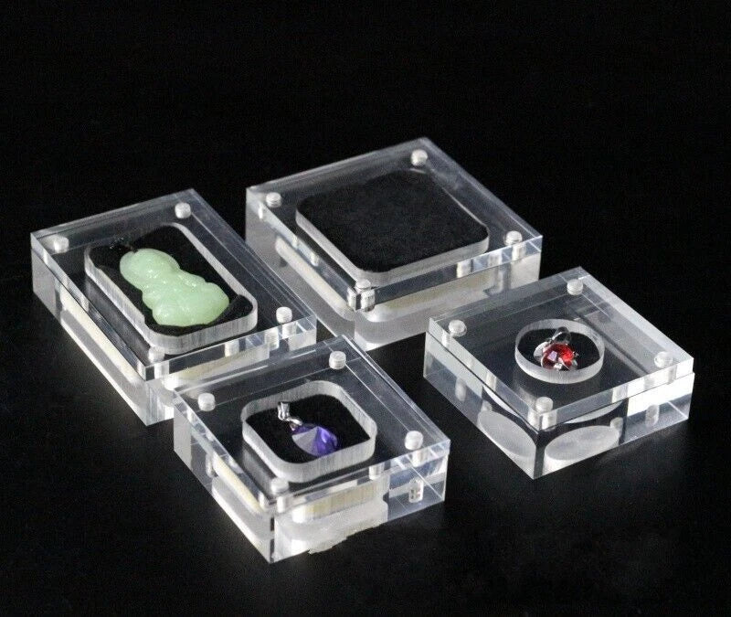 Acrylic Jewelry Storage Box Gemstone Ring Display Case Holder Container Organize | eBay