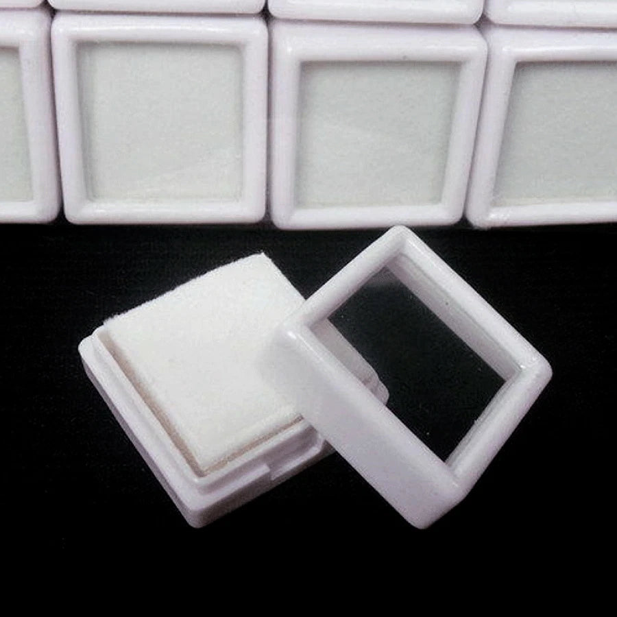 20 Pcs 3cmx3cm Wholesale Gemstones & Diamonds White Plastic Display Storage Box | eBay