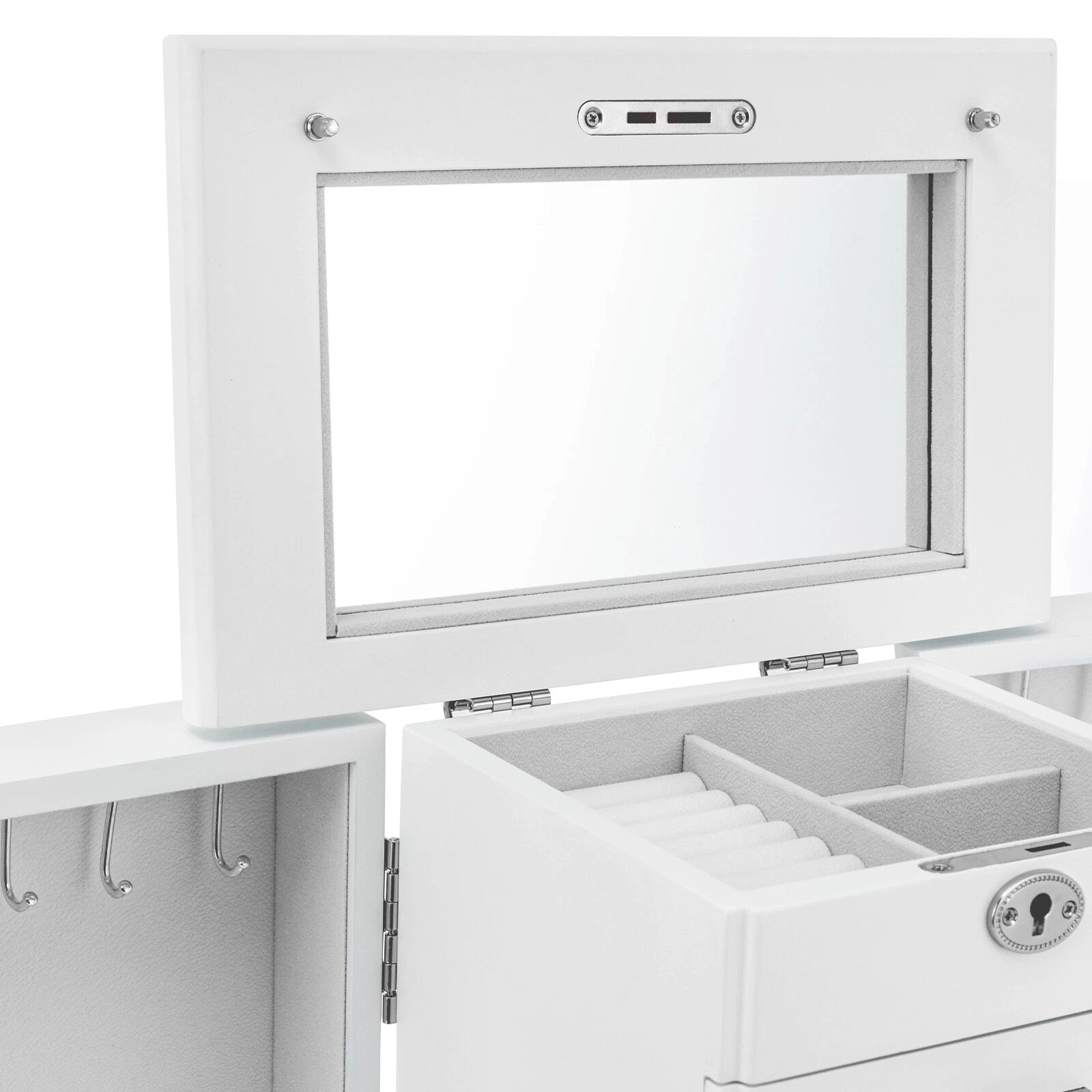 Jewelry Box Jewelry Armoire Cabinet Large Box Jewelry Box Organizer Key Lock Set | eBay