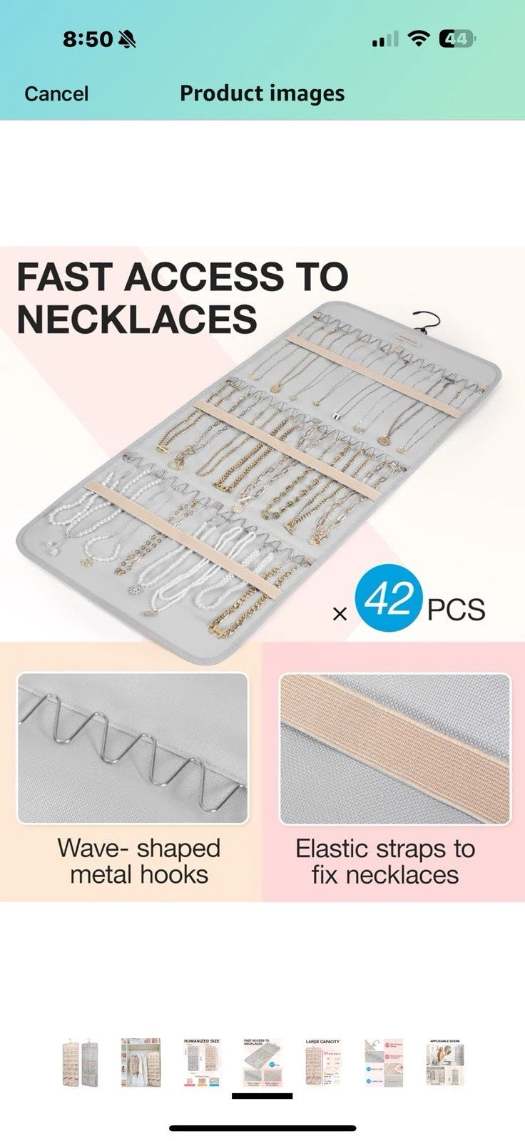 BAGSMART Hanging Jewelry Organizer with Hanger Metal Hooks Double-Sided Jewelry | eBay