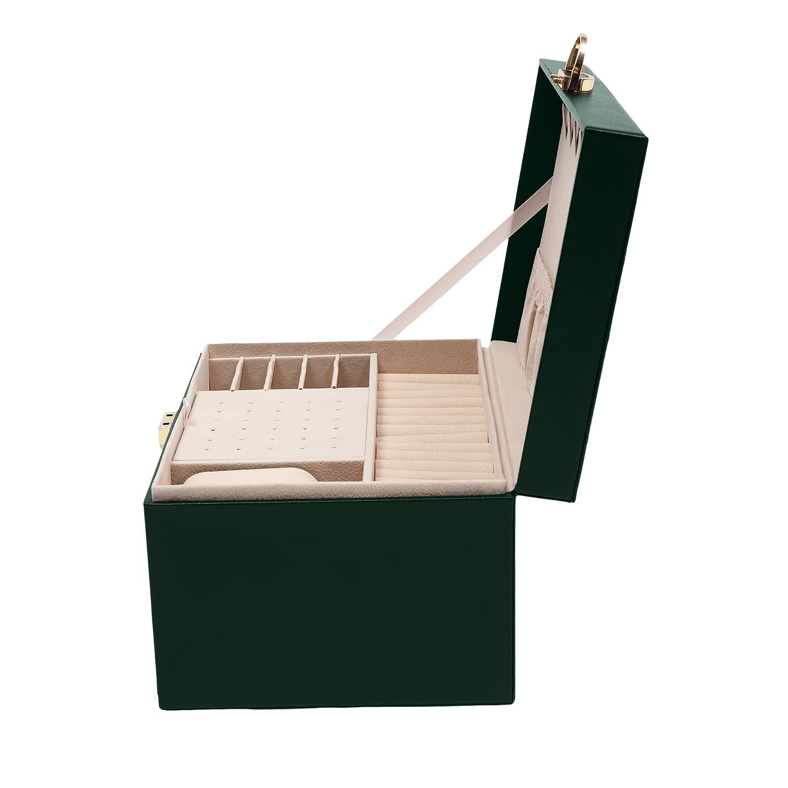 3-Tier 9*6.7*5.3" Green PU Jewelry Organizer Watch Holder Display Case W/ Drawer | eBay