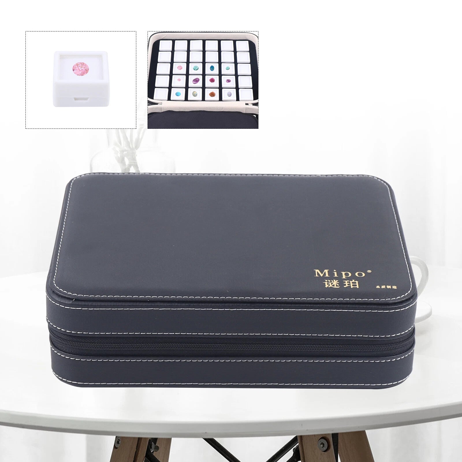 60 Grids Jewelry Display Box Gemstone Jade Gem Organizer Earrings Storage Case | eBay