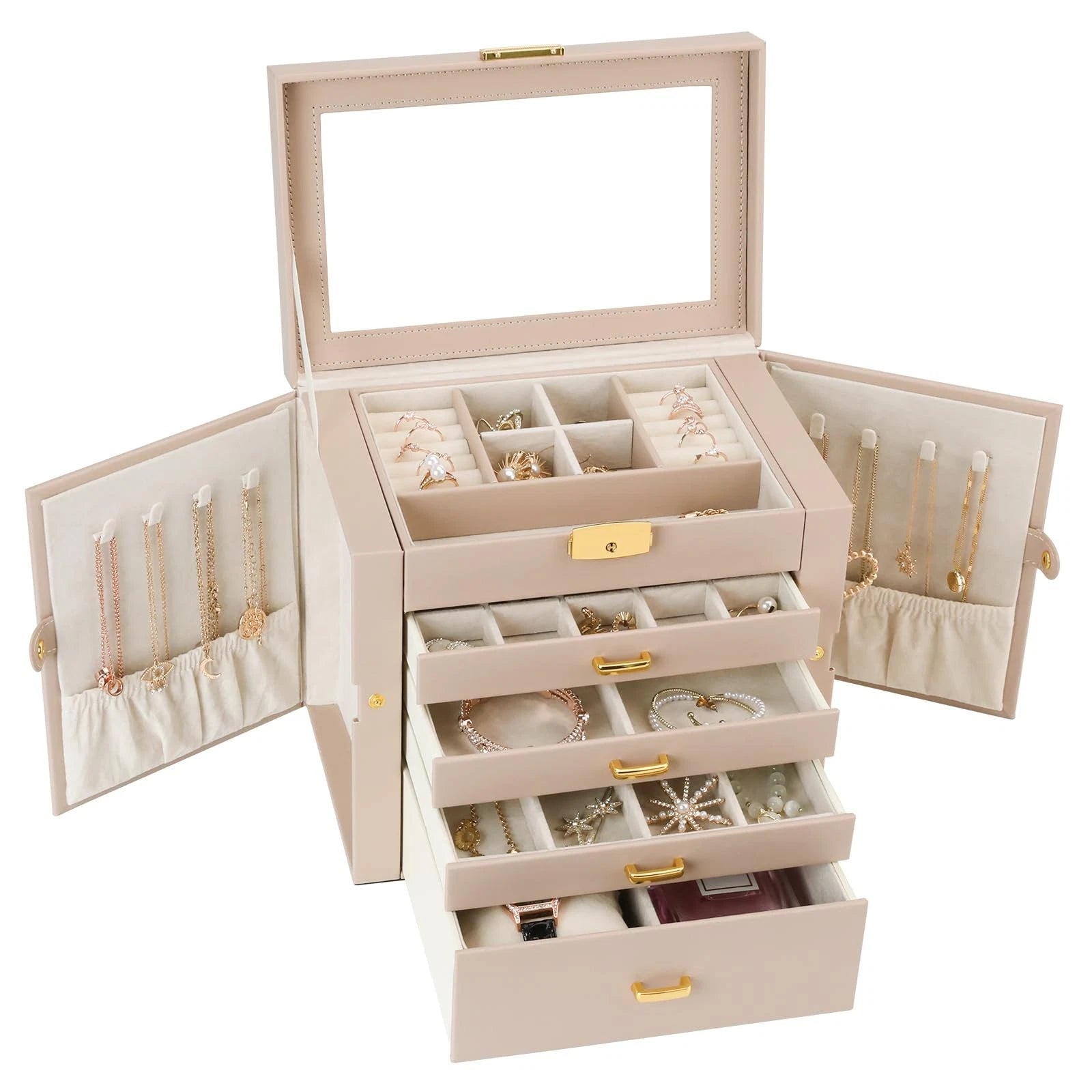 Large Jewelry Box, Jewelry Boxes for Women Large Jewelry Organizers and Stora... | eBay