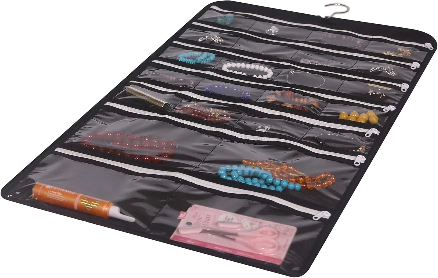 Hanging Jewelry Organizer 47 Pockets with Zipper for Earrings Necklace | eBay