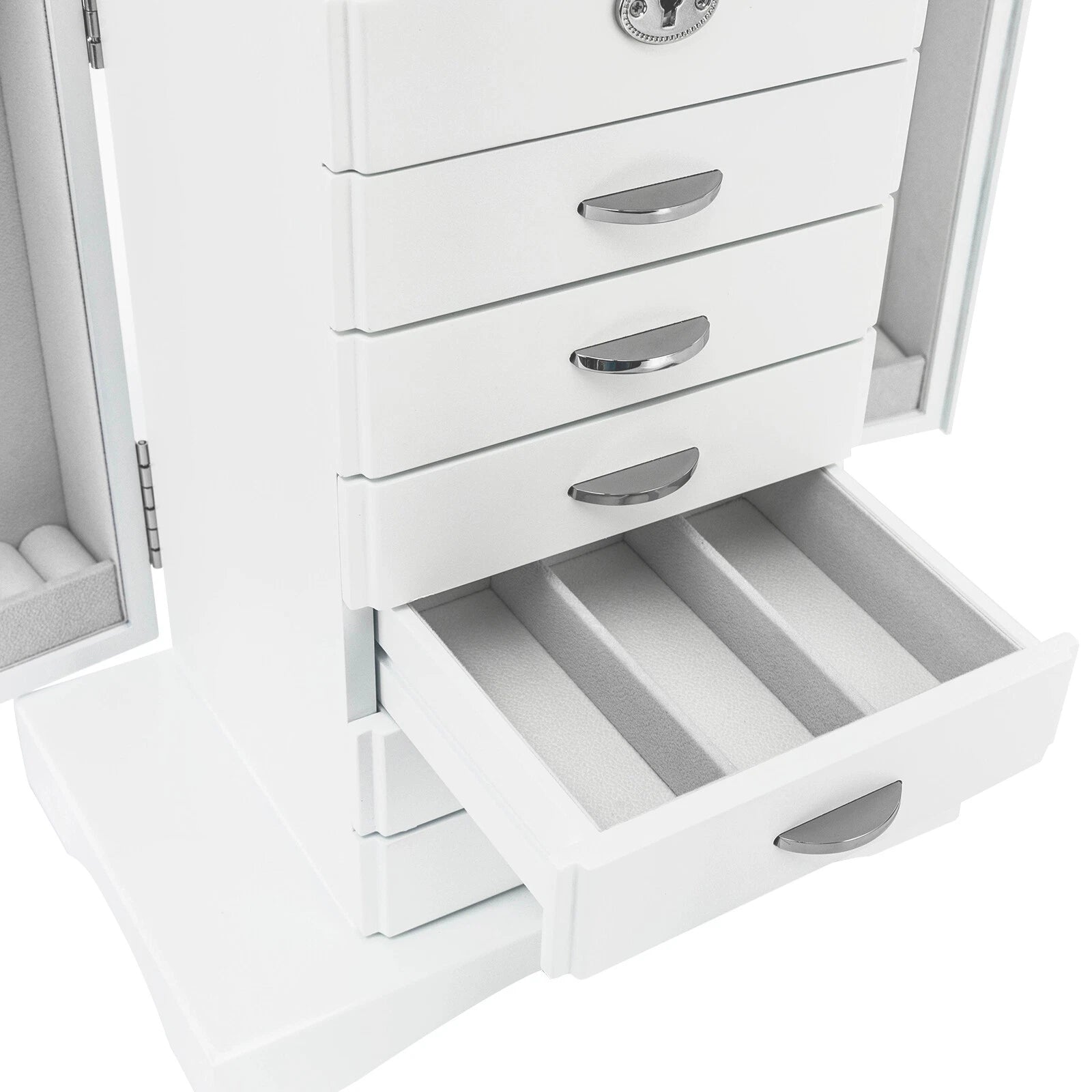 Jewelry Box Jewelry Armoire Cabinet Large Box Jewelry Box Organizer Key Lock Set | eBay